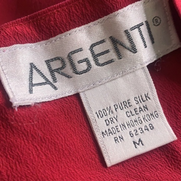 Vintage argenti 100% silk red sleeveless tank top women’s medium - Picture 4 of 4